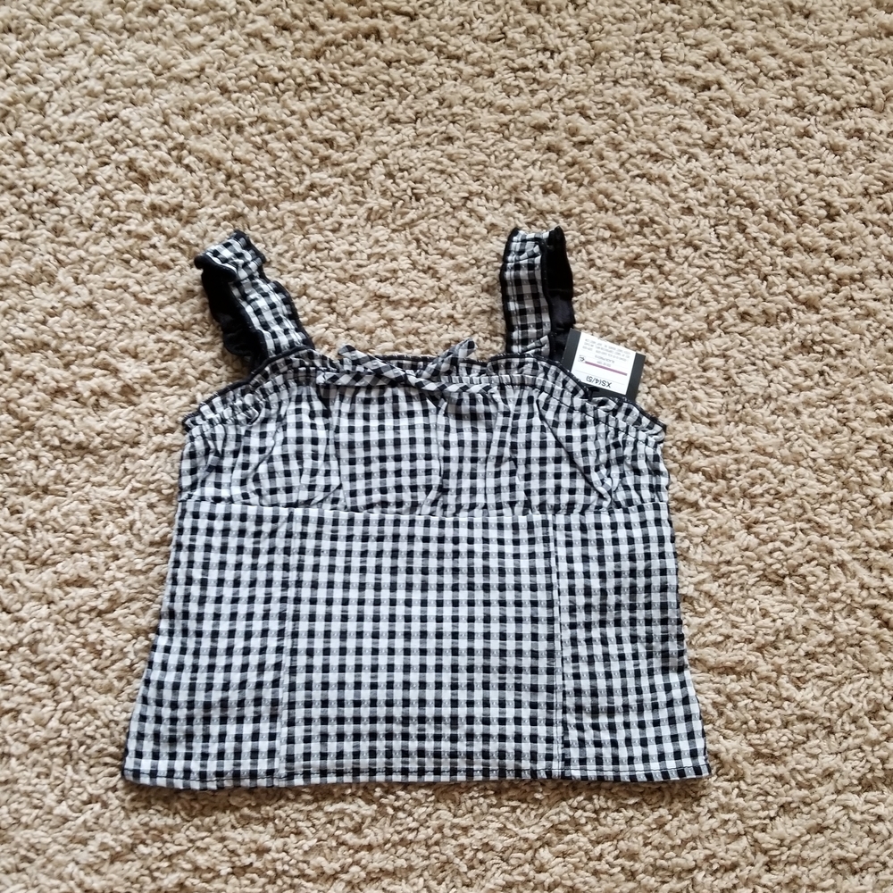 Black and White Sleeveless Top Girls